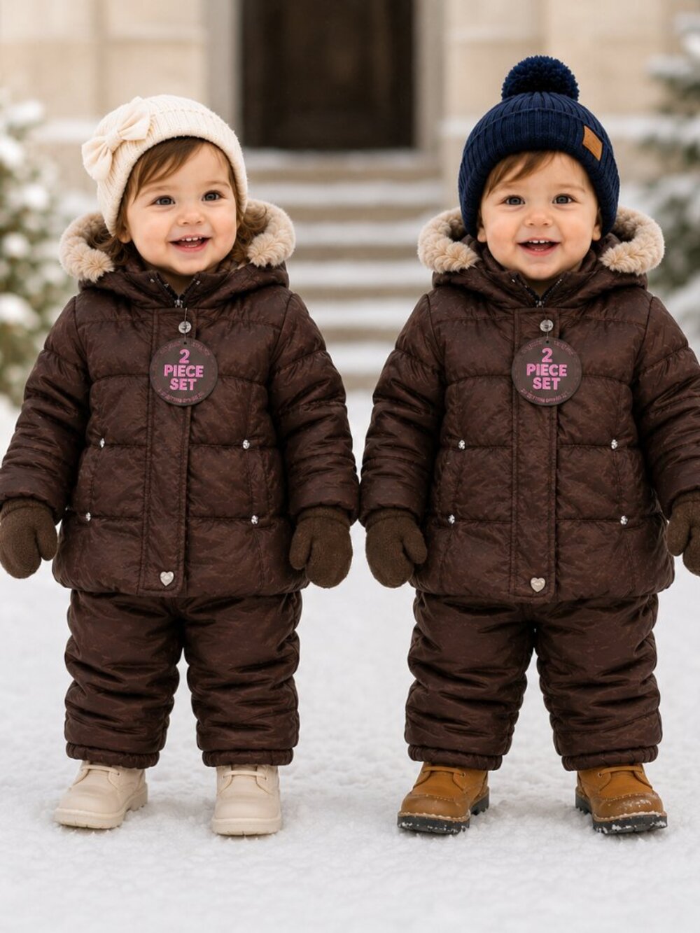 Hawke & Co. 2 Piece Puffer Coat Brown 24M Unisex